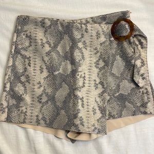 Zara Snakeskin Leather Skort